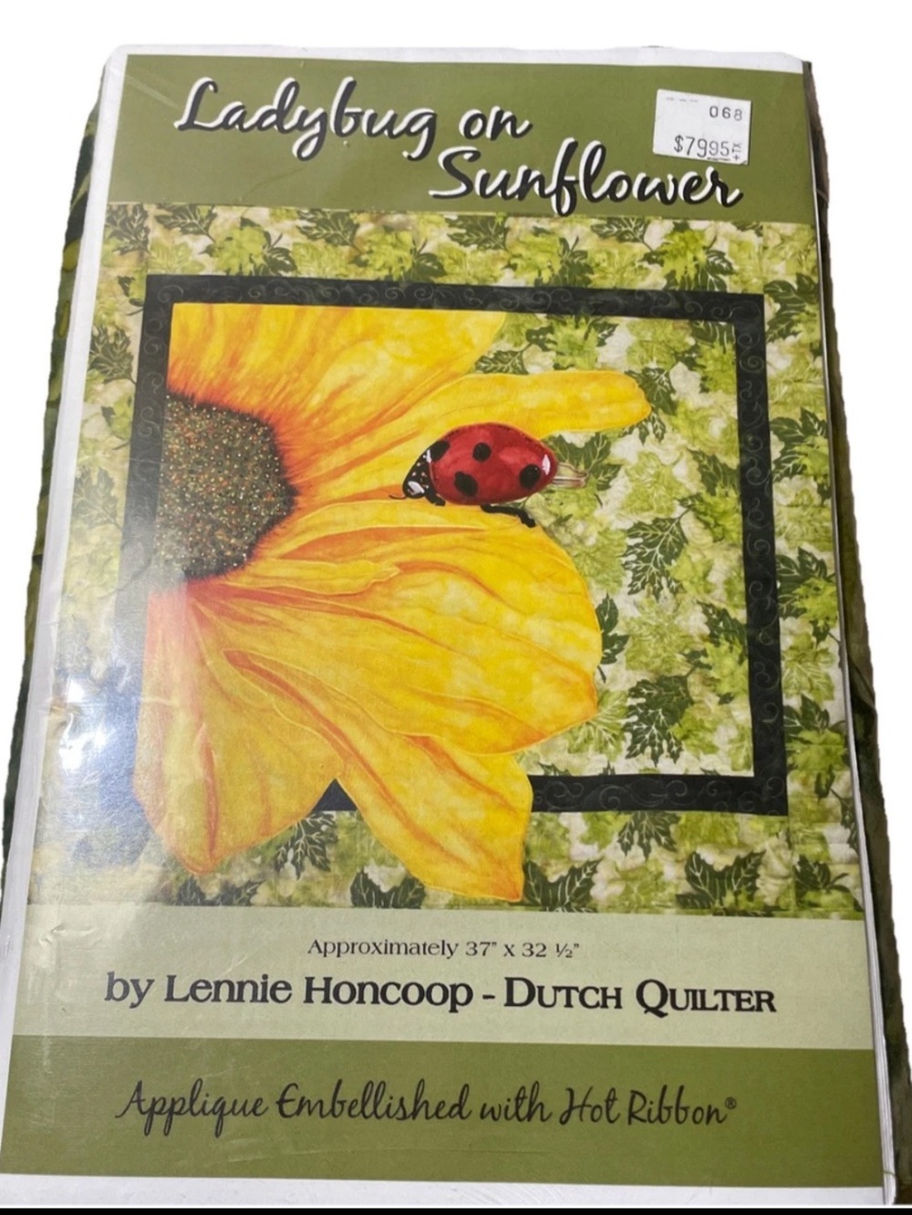 NEW Ladybug on Sunflower Quilt Kit Lennie Honcoop Dutch Quilter Applique Fabric